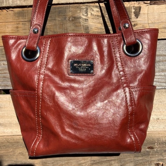 VTG RELIC Rust-Colored Vegan Leather Pocket Hobo Bag - Picture 3 of 13